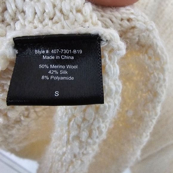 Jenni Kayne Silk Wool Sweater Knit Cream Size Small - Picture 10 of 10